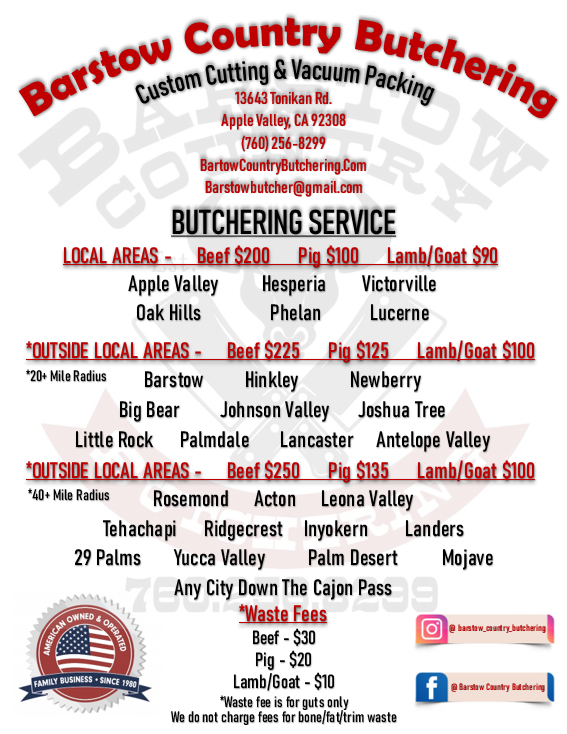 Barstow Country Butchering Service