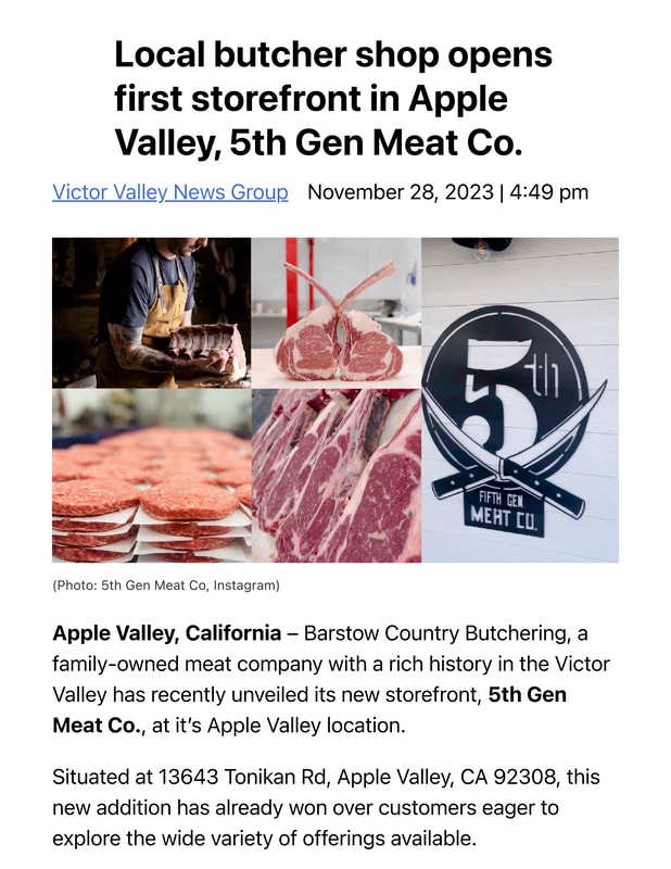 Barstow Country Butchering Article